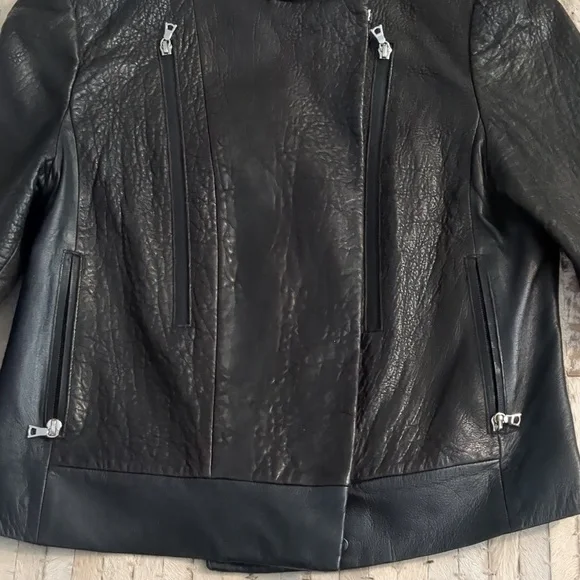 J Brand 100% Lamb Leather Biker Jacket - Picture 5 of 9